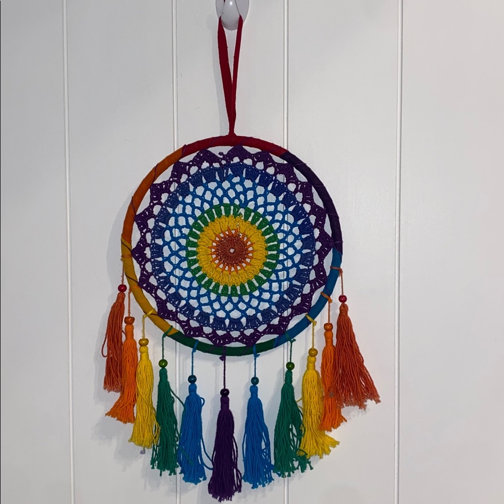 Colorful Crochet Dreamcatcher with Tassels